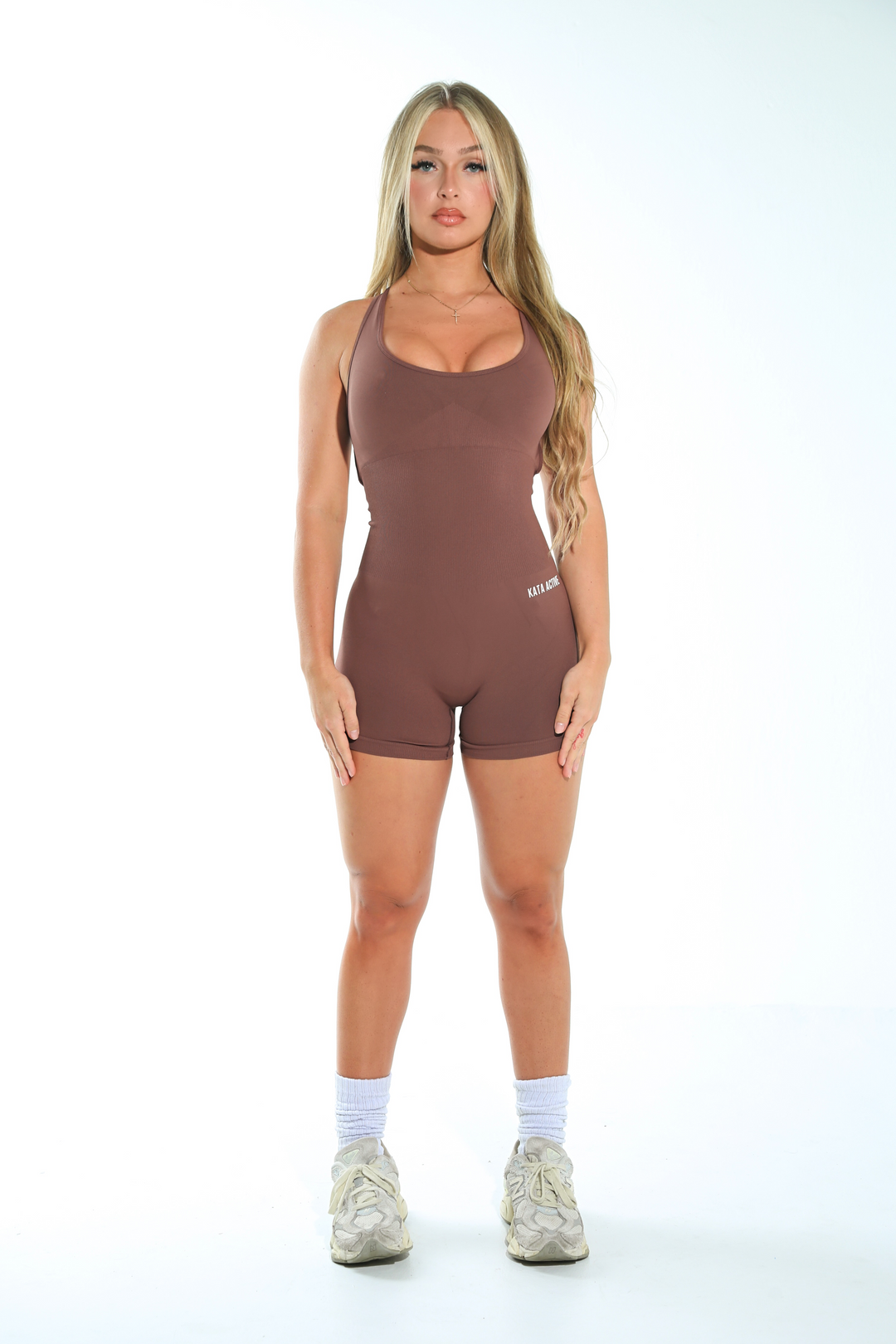 Sculpt Seamless Scrunch Romper - Brown